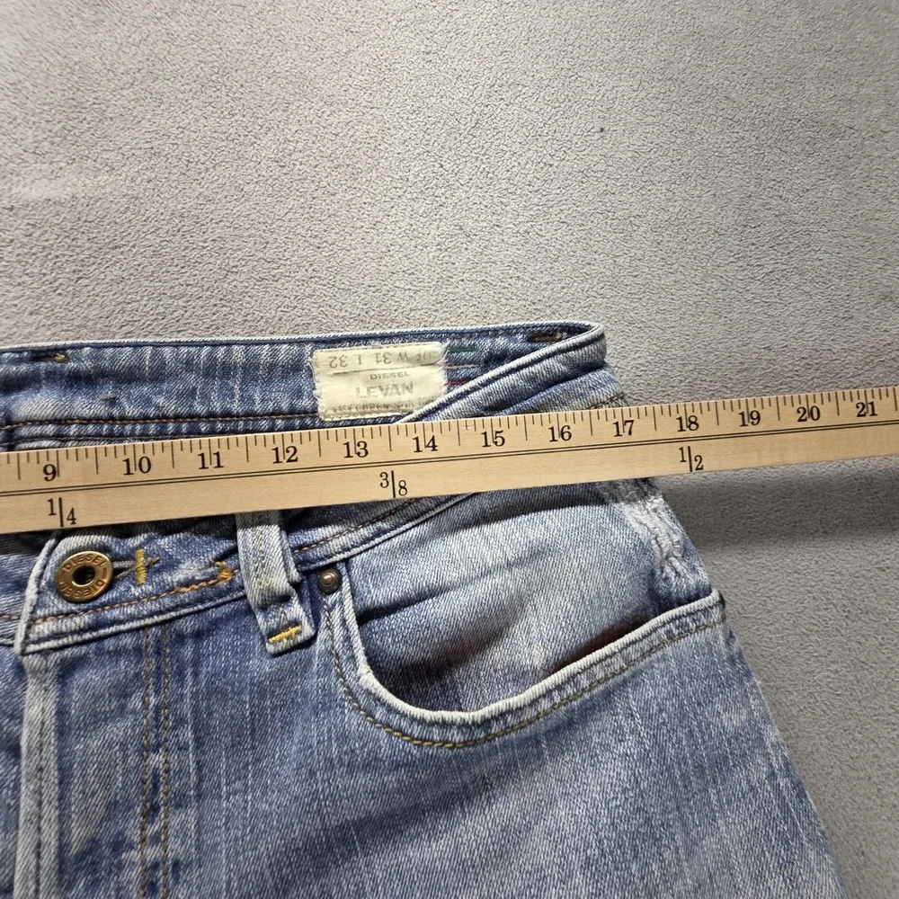 Diesel Jeans Mens 31x32 Blue Levan Relaxed Straight Made in Italy Stretch 0086N